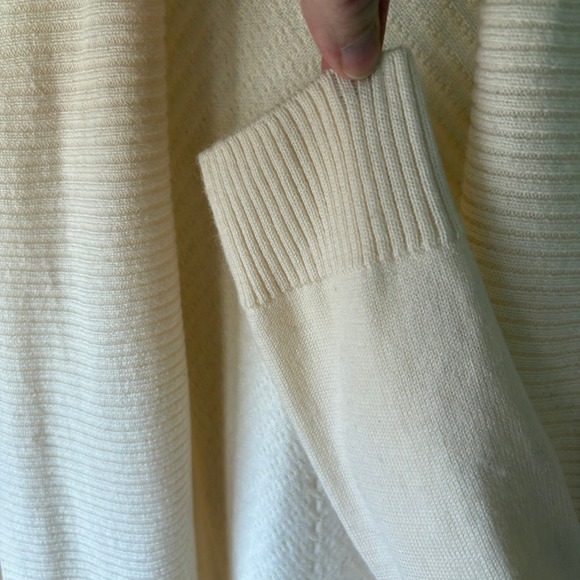 Brooks Brothers Cream Wool Shawl Cardigan Sweater Open Front - Large - Picture 6 of 8